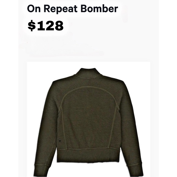 Lululemon On Repeat Bomber in Forest Green 2 NWOT - Picture 5 of 15